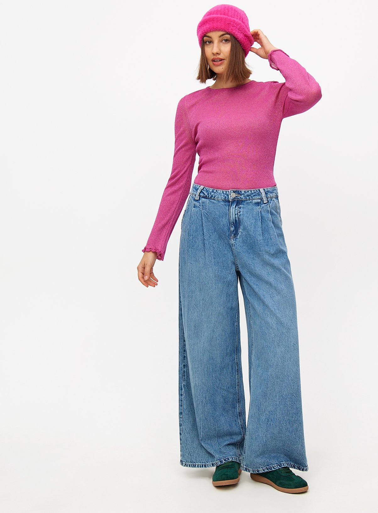 Bright Pink Ruffle Sleeve Jumper 12 - Image 2 thumbnail